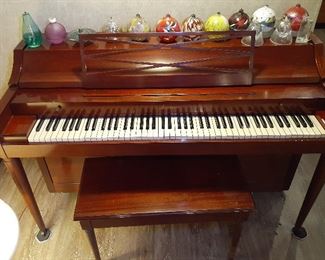 blown glass oil lamps, Acrosonic piano