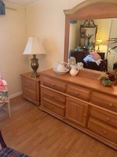 Pine dresser and two matching end tables