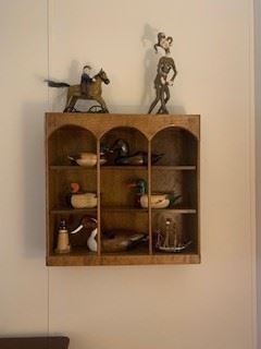 Cute hand crafted wall shelf.  Ideal for displaying tea cups , or any small collections
