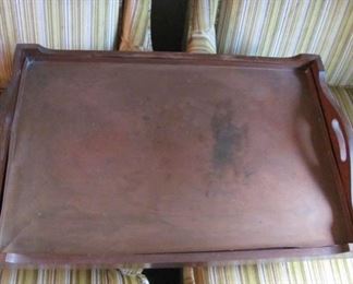 Tray with removable copper liner.