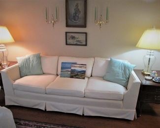 Couch, Glass Lamps