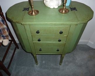 Side table with hinged storage