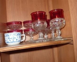 Cranberry Thumbprint glassware