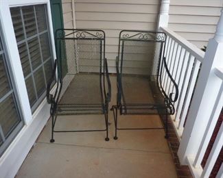 2 wrought iron outdoor chairs