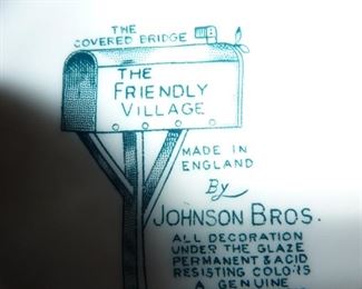 The Covered Bridge/ Friendly Village by Johnson Bros- Made in England