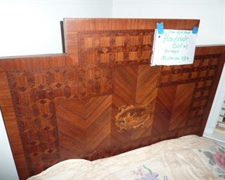 Hand made twin bed- inlaid mahogany wood- must see to appreciate
