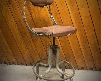 Circa 1930 telephone operator stool by the Do-More Chair Company of Elkhart, Indiana.........To register and to place bids go to https://capitolsalesservices.hibid.com/ 