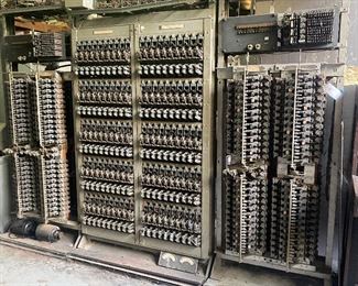 Large telephone exchange rack that came from a telephone exchange center near the military base in the Sherman, TX area.  