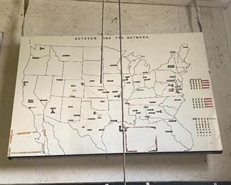 Autovon and FTS Network map of microwave stations across America 