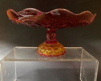 Vintage Amberina Glass Moon & Stars by L E Smith