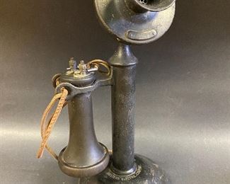 Antique Western Electric candlestick desk set telephone 