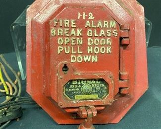 Cast Iron Signal fire alarm call box 