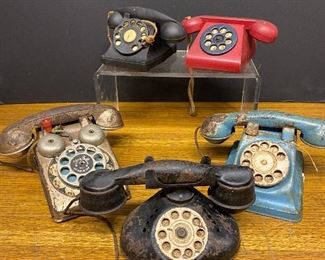 Vintage toy telephones 