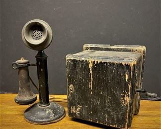 Candlestick telephone and ringer box 