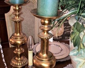 Large brass candlesticks