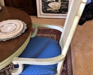 The host chairs are in blue upholstery.