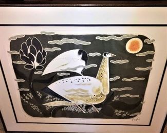 Framed art (21" x 28") by Vincente Gandia  (1935 – 2009) was a Mexican artist of Spanish origin who is best known for his depictions of nature and buildings. He originally trained to be an architect but abandoned this in favor of art. His major break came in 1968,  which led to greater demand for his work.