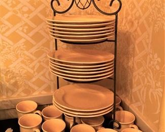 Yellow bowls, plates, and mugs