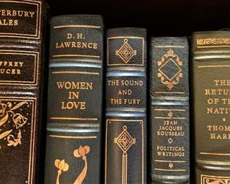 Huge array of leather bound books