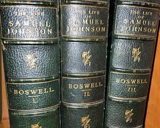 3 volumes of "The Life of Samuel Johnson" (Samuel Johnson was born in 1709 and died in 1784--a long life, though one marred by depression and fear of death.)