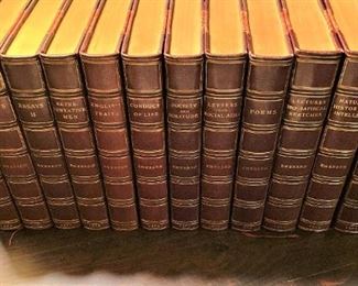 Rare set of 12 - works of Ralph Waldo Emerson, (1803 – 1882),  who went by his middle name Waldo, was an American essayist, lecturer, philosopher, abolitionist and poet who led the transcendentalist movement of the mid-19th century.