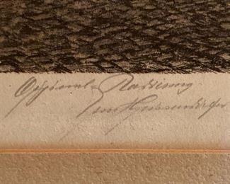 "A twentieth century German painter and etcher, Ernst Geissendorfer studied art techniques in Nuremberg. In the decade of the 1930's he travelled and worked extensively, both in Europe and the United States. At the end of the Second World War (1945), Geissendorfer returned to live in Rothenburg and assumed control of the family art gallery there.