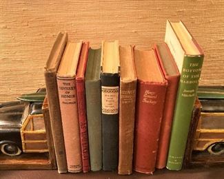 Woodie bookends and old books