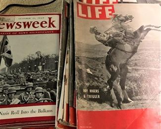 Many Newsweek and LIFE magazines