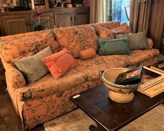 Sofa; pillows; study coffee table