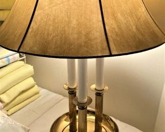 Another 3-candlestick brass lamp
