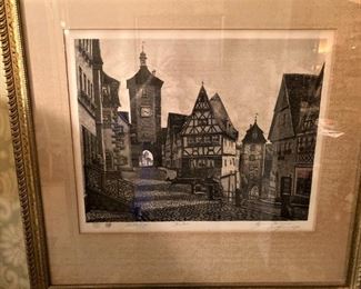 One  of several outstanding  lithographs from World War II etchings by Ernst Geissendorfer