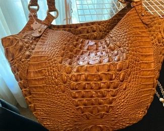 Embossed Brahmin purse