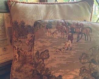Hunt scene pillows