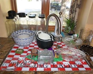 bowls, canister jars, 