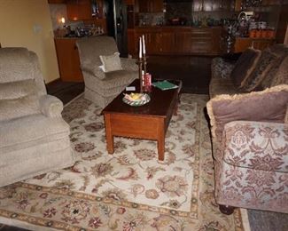 recliner, area rug, couch, chair, coffee table