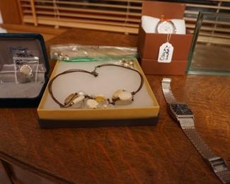 Seiko and Coach watches, sterling earrings