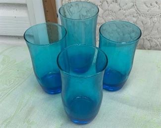 lot 18- blue glasses - one is larger than the rest $10