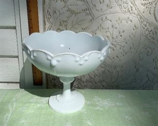 lot 38- milk glass compote $15