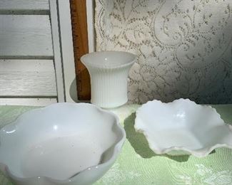 lot 39- milk glass lot $10