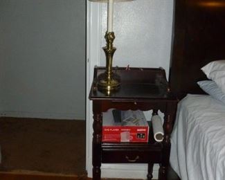 Old nightstand w/lamp
