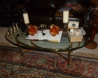 Matching brass & glass coffee table