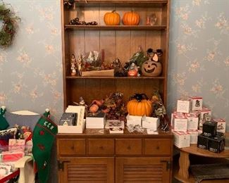 Storage & display cabinet w/ Halloween decor