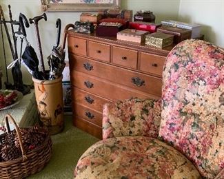 Vintage cabinet & side chair