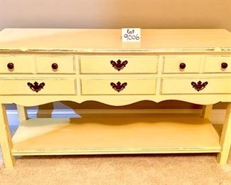 Lot 9006. $325.00 Six-Drawer vintage CTH Sherrill Occasional Chest/Table  "Ruff Hewn" with an open bottom shelf - a cross between a chest and a sofa/foyer type table with nice storage,  Probably 100 places to use this great Occasional piece! 