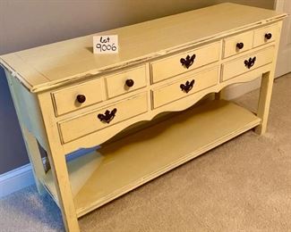 Lot 9006. $325.00 Six-Drawer vintage CTH Sherrill Occasional Chest/Table  "Ruff Hewn" with an open bottom shelf - a cross between a chest and a sofa/foyer type table with nice storage,  Probably 100 places to use this great Occasional piece! 