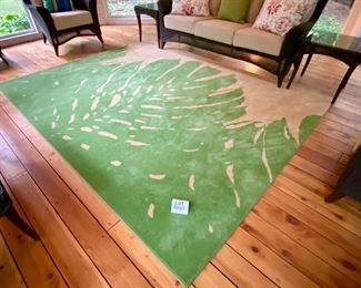 Lot 9001. $165.00. Pottery Barn indoor Outdoor rug, "Palm Leaf" Outdoor Rug 8' x 10' 100% Polypropeline, Great Shape! 