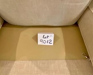 Lot 9012. $1,395.00 Vanguard American Bungalow Main Street Sofa in  cream Color, Purchased at Toms-Price.  Includes:  4 pillows, rolled arms, high-end fabric.  86" W  x 35" Deep,  We think it is down and very comfy. 