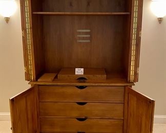 Lot 9013. $650.00  Beautiful Media Cabinet/Armoire with 3 drawers. Measures 51.5" W x 26" D x 81" T.  Very nice Plank Style will fit any decor.  It can be repurposed into a Bar or Wardrobe.  