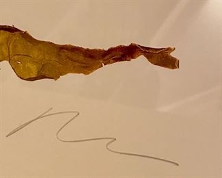 Lot 9017 $295.00 for the Pair of Signed Anthropologie Abstract Floral Prints with Black Frames. 22" W x 28" T. These pieces retailed for $398 EACH!