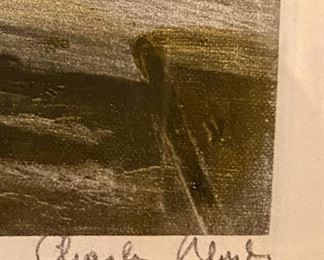 Lot 9018. $300.00 Here's a sweet pair of  Lithos of Paris Street Scenes, signed and numbered, purchased at the Proud Fox Gallery,  15" W x 19" T.  Artist last name is illegible but first name is Charles.